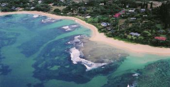 Tunnels Beach from the air